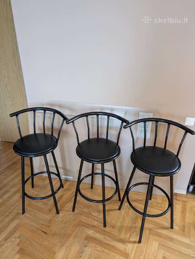 3 baro kėdės, 74cm aukščio