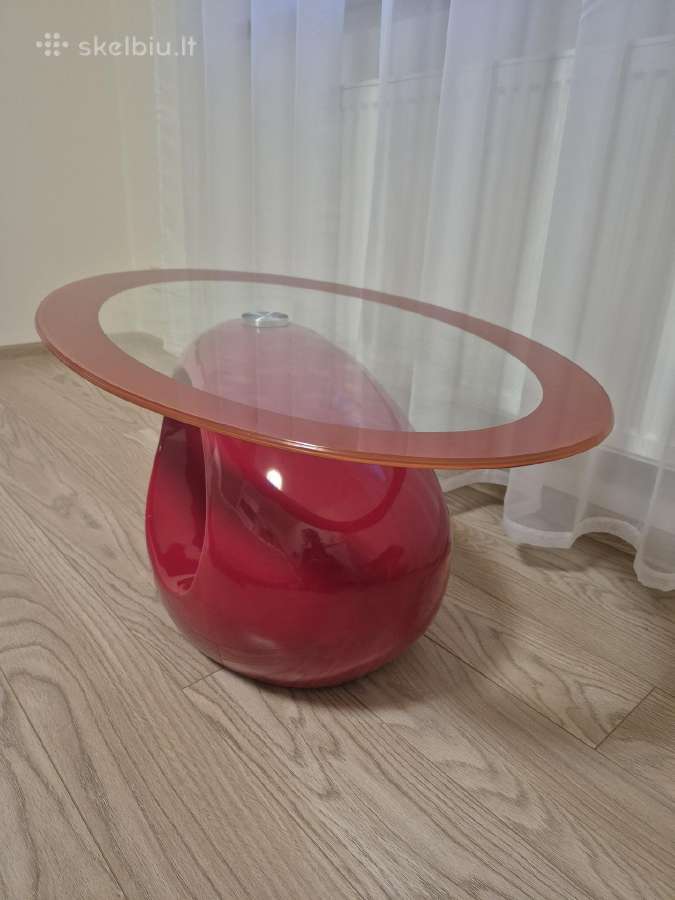 Staliukas. Stiklinis, raudonas. - nuotraukos Nr. 3