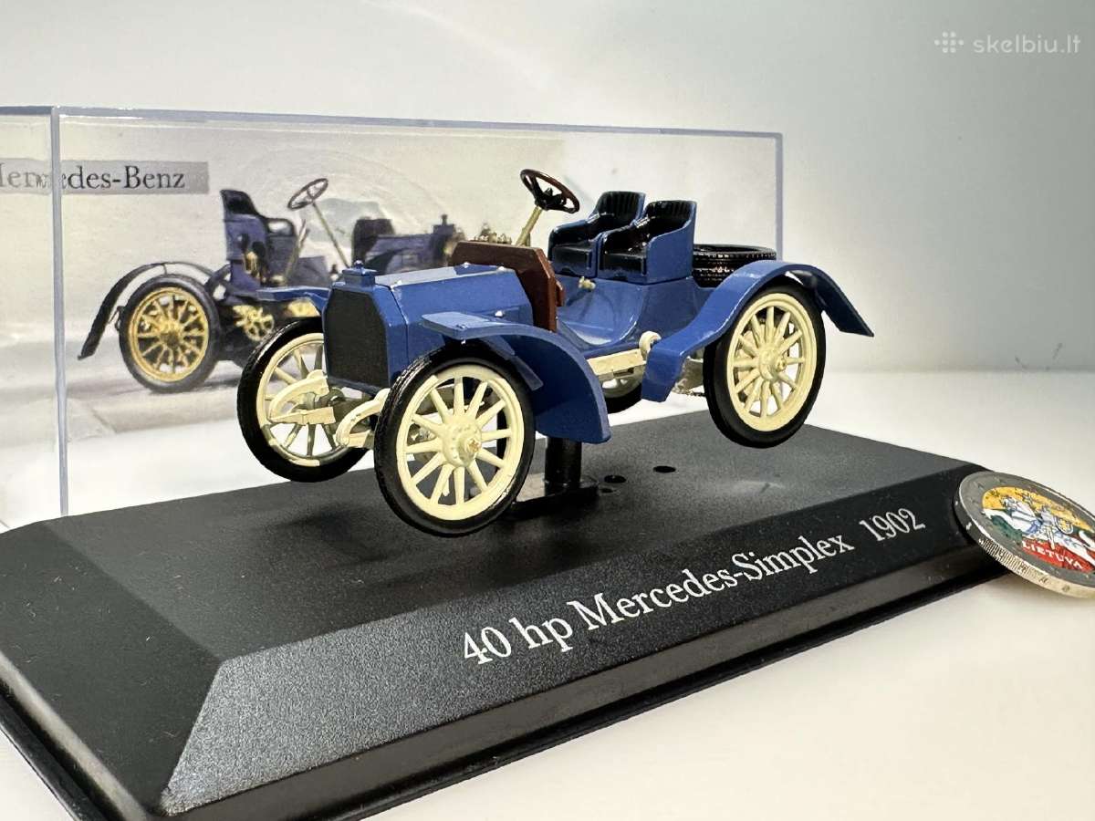 Mercedes Simplex 1902 mėlyna 1:43 De Agostini Deut