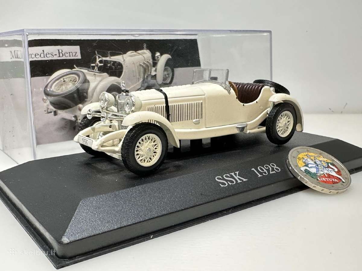 Mercedes-benz Ssk 1928 balta 1:43 De Agostini Deut