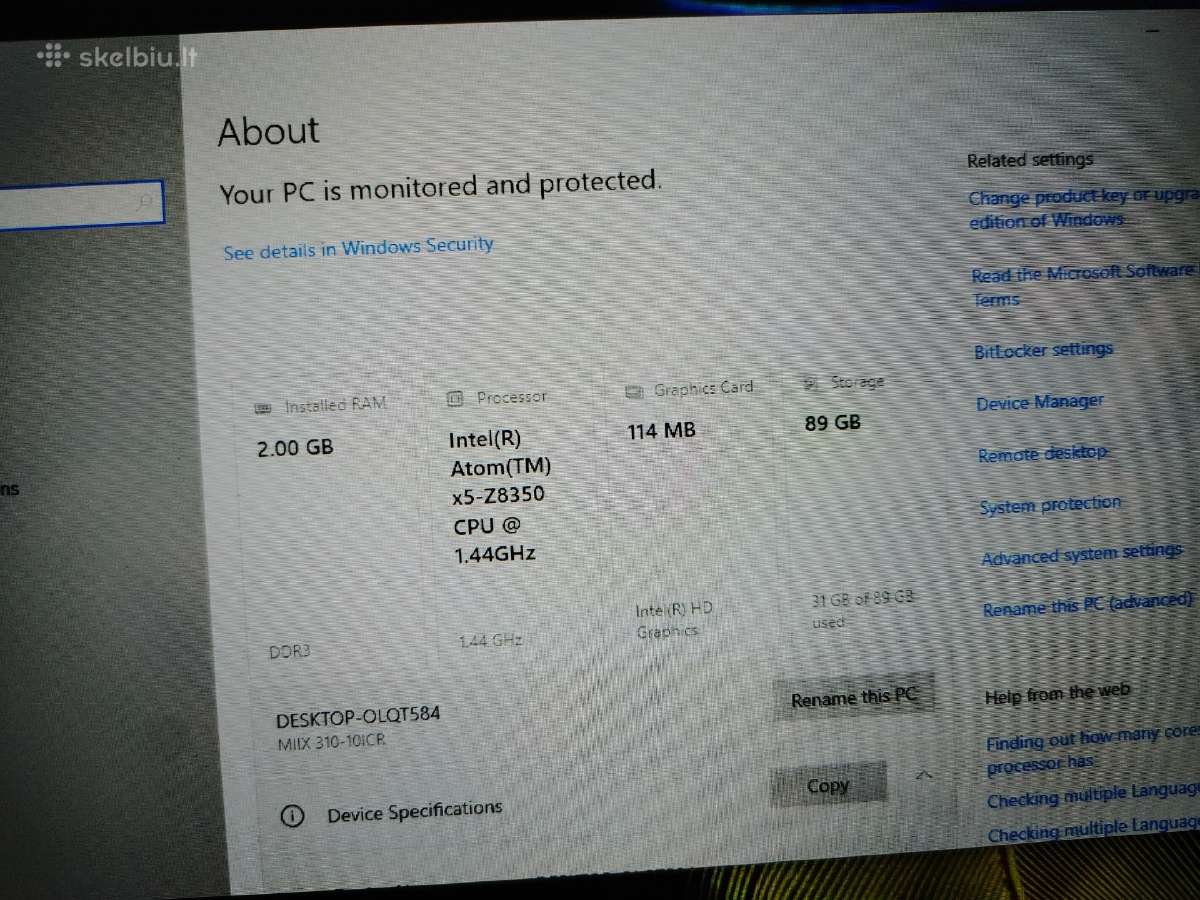 Lenovo Miix 310 mini kompiuteris - planšetė - nuotraukos Nr. 10
