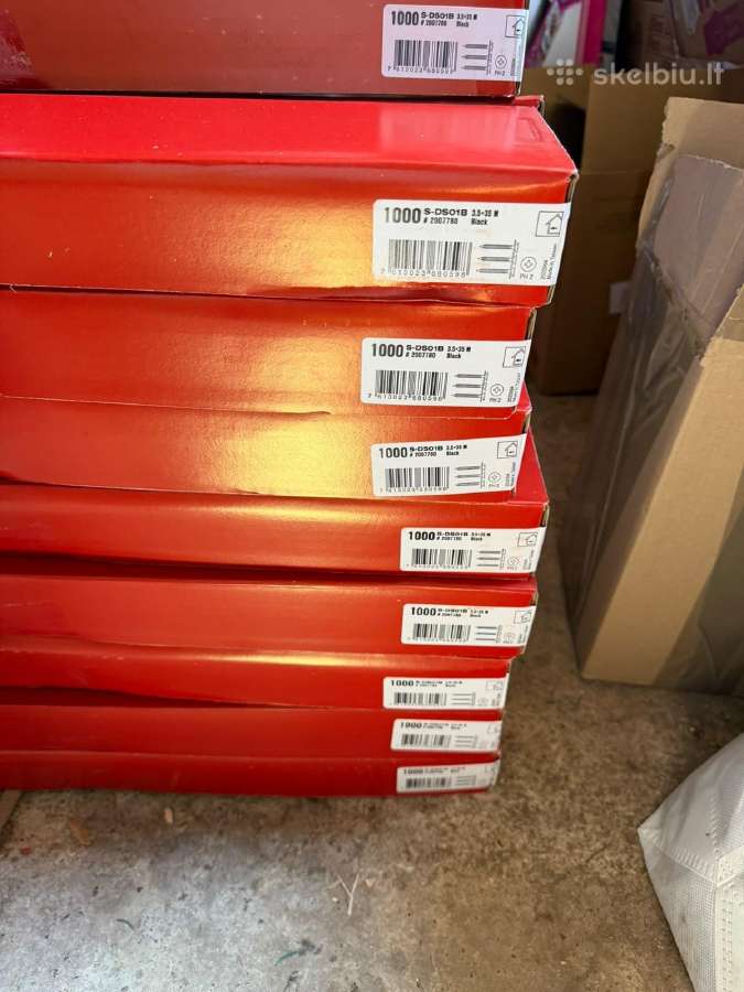 Hilti 3.5x3.5mm juodi sriegiai juostoje 1000vnt