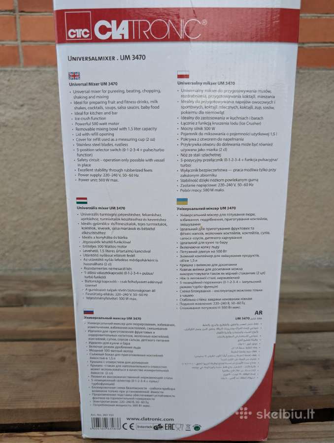 Stalo trintuvas, kokteilinė - Clatronic 500 W - nuotraukos Nr. 3