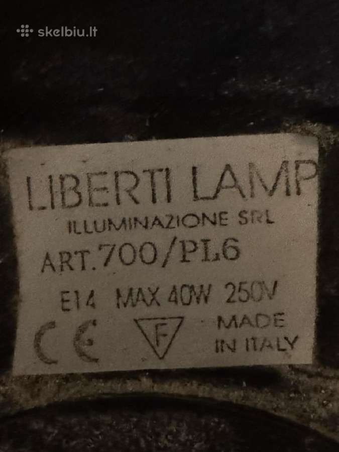 Itališki vintažiniai sietynai Liberti Lamp - nuotraukos Nr. 6