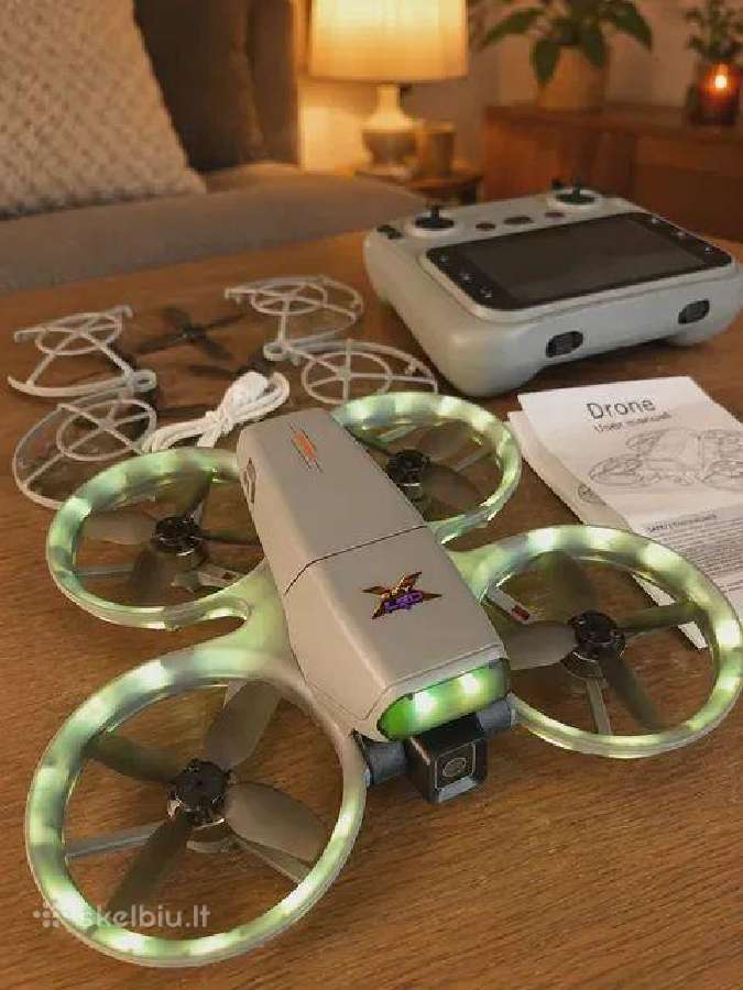 Dronas su propelerių apsaugą ir LED apšvietimu - nuotraukos Nr. 6