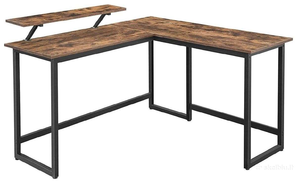 Rustic corner computer desk songmics