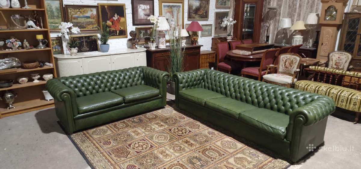 Chesterfield baldų komplektas 3+2 - nuotraukos Nr. 2