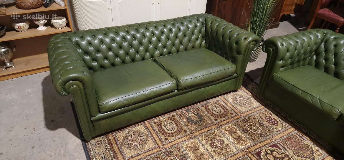 Chesterfield baldų komplektas 3+2 - nuotraukos Nr. 3