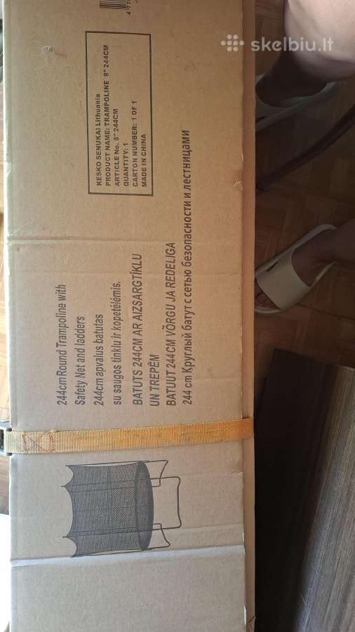 244cm apvalus batutas su apsauginiu tinklu
