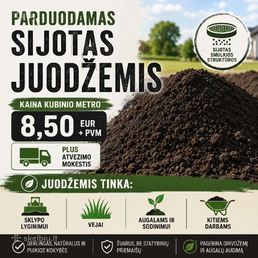 Parduodamas sijotas juodžemis