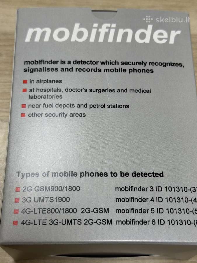 Mobifinder 5 Gsm/lte/5G detektorius 750eur - nuotraukos Nr. 6