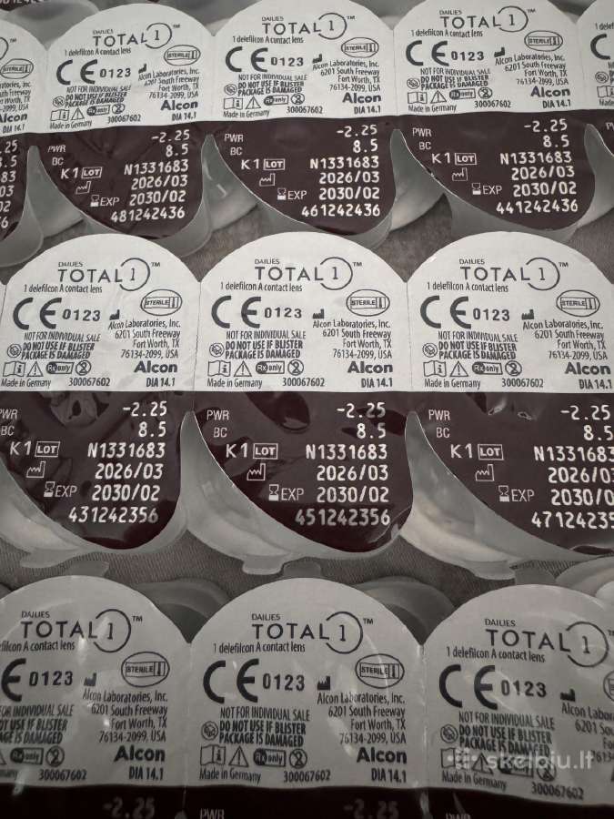 Kontaktiniai lęšiai 47vnt. Dailies Total 1 -2.25