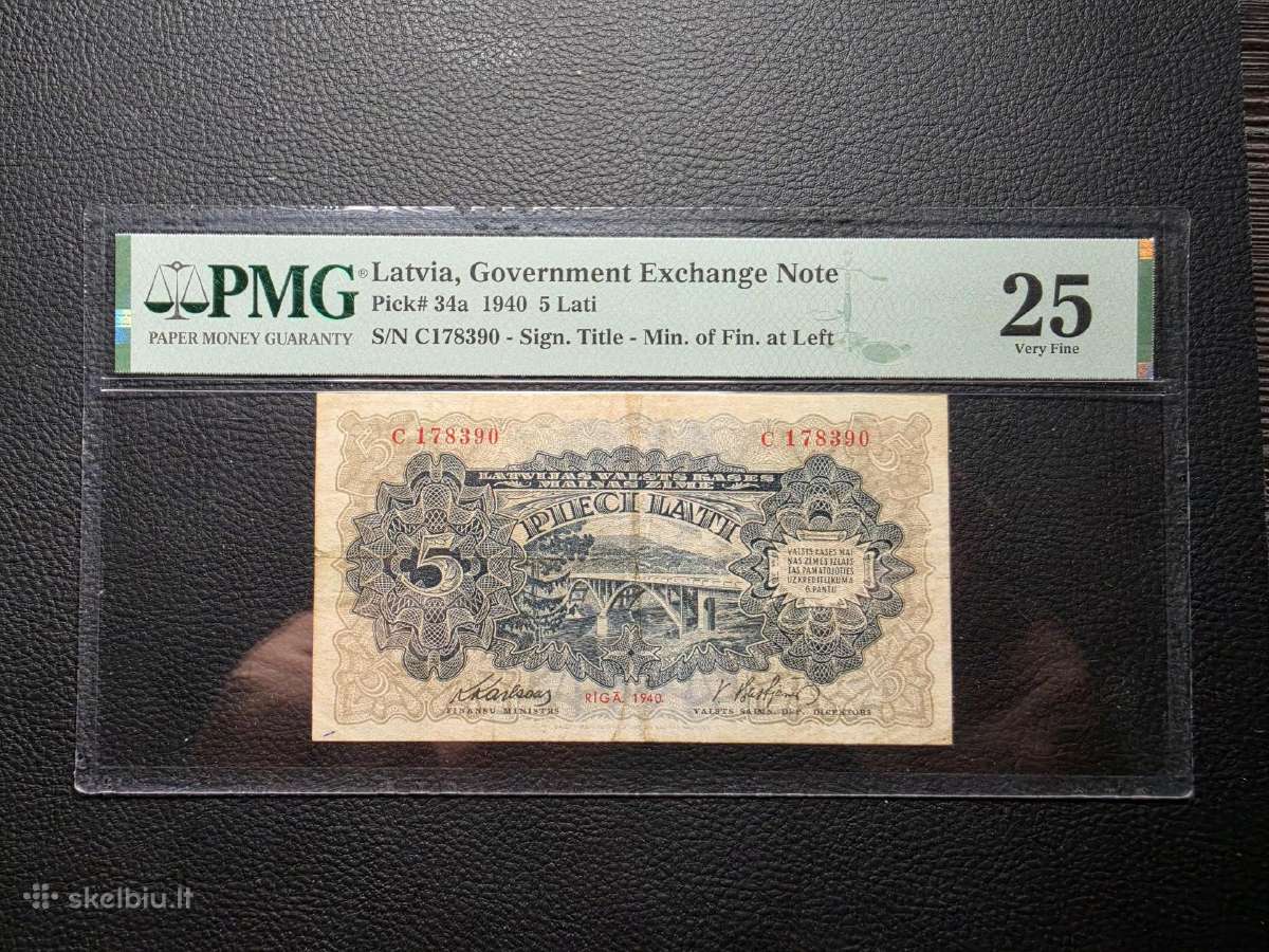 1940m. Latvia 5 Lati