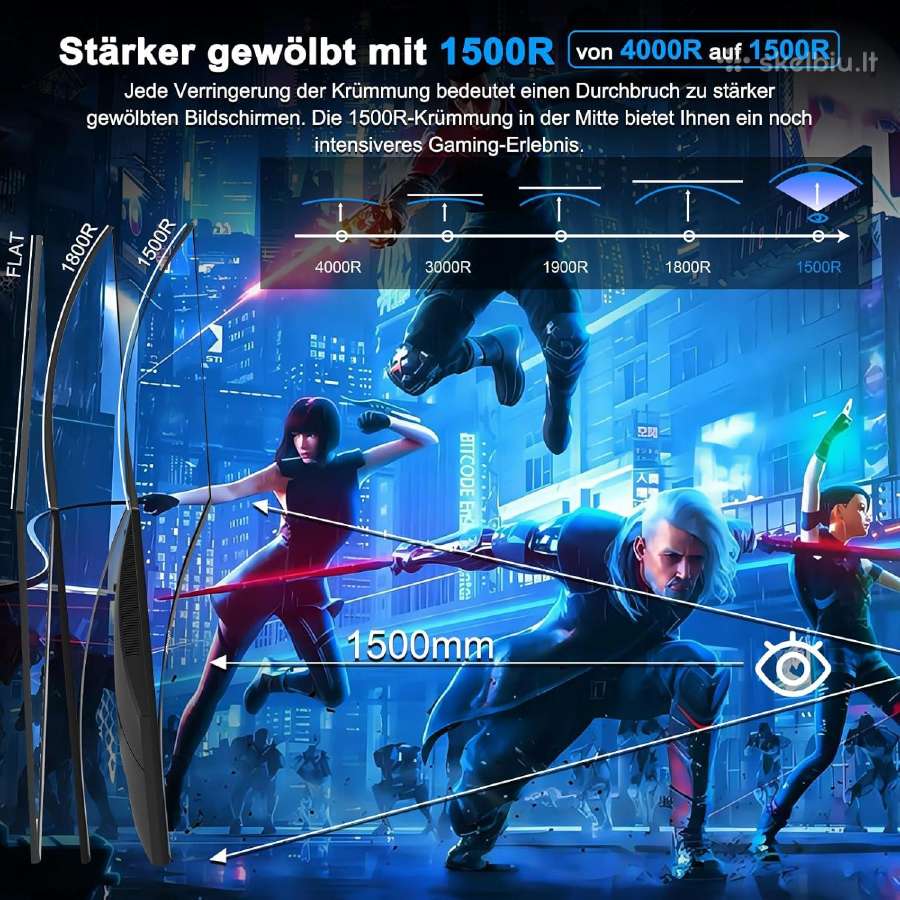 Naujas Lenktas 24" (160hz) Fhd 1 ms Gaming - nuotraukos Nr. 6