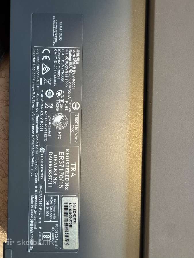 Logitech Slim Folio klaviatūra - nuotraukos Nr. 2