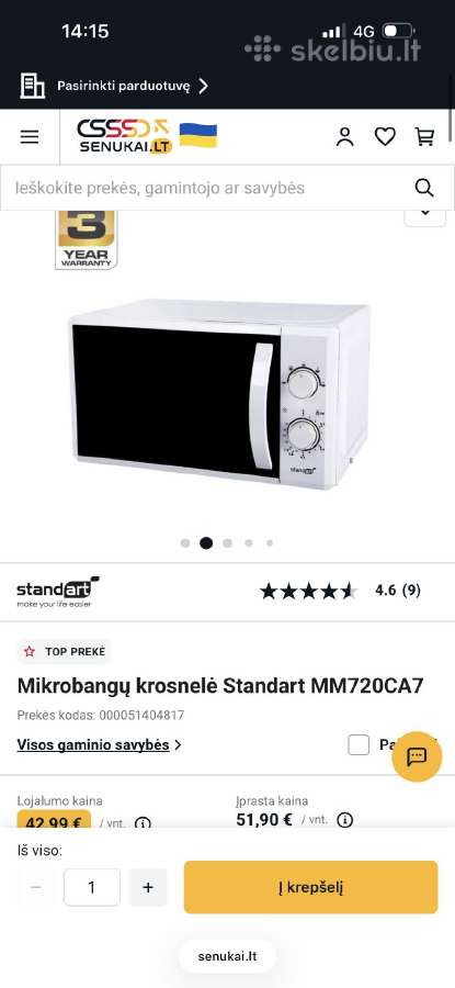 Mikrobangė Standart Mm720ca7