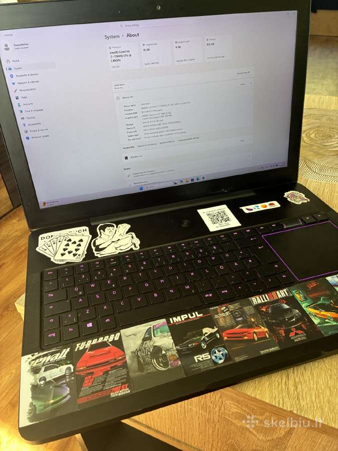 Razer blade pro 17 zaidimu kompiuteris