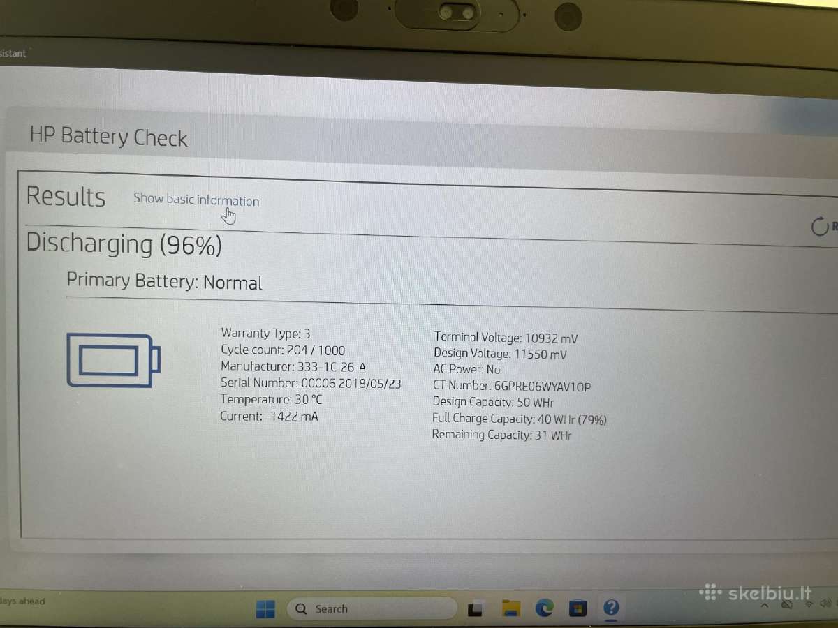 Hp Elitebook 840 G5 i5-8350u 8gb RAM 256 GB SSD - nuotraukos Nr. 8