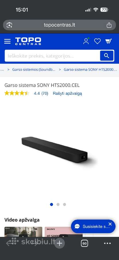 Garso sistema Sony Hts2000.cel