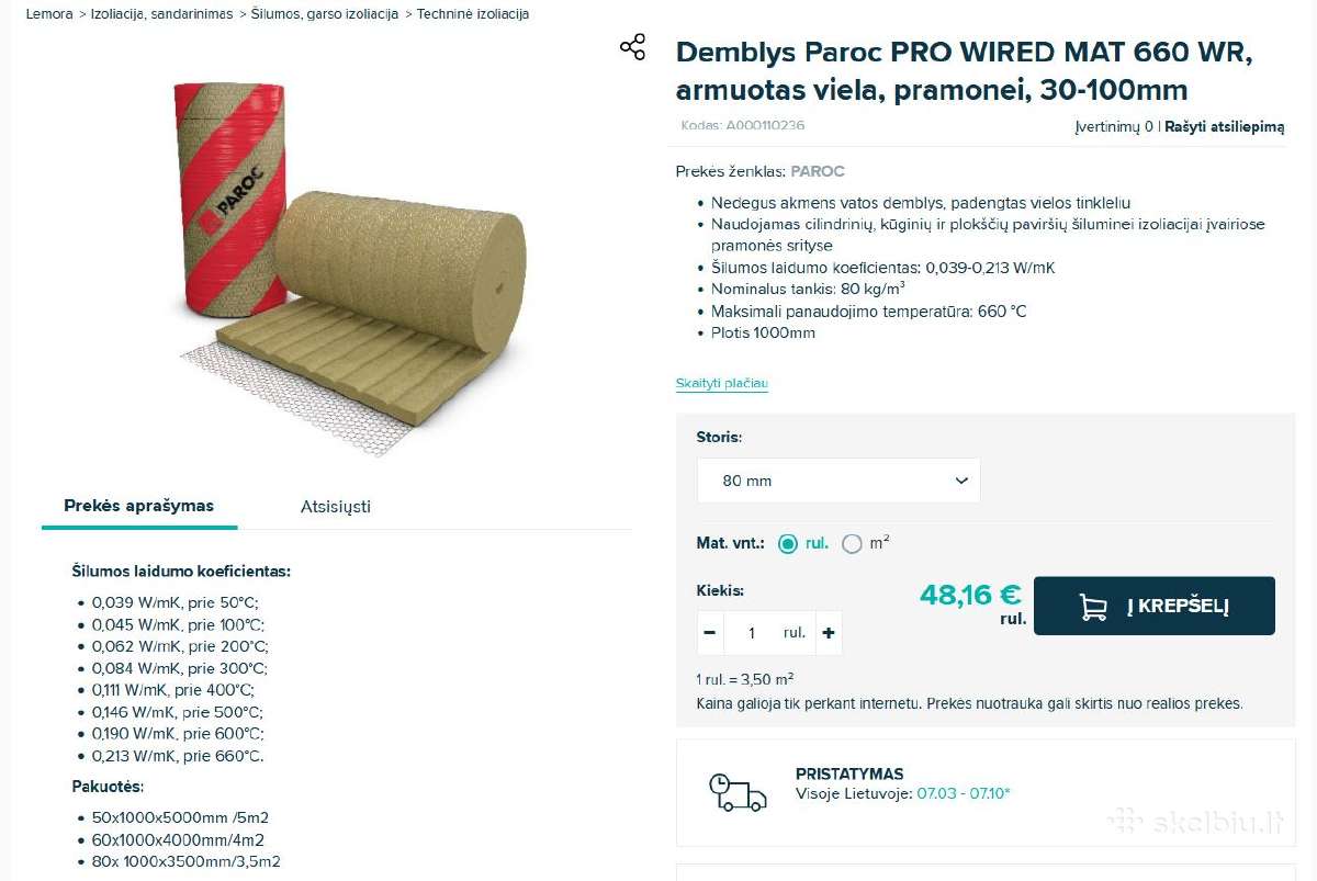 Parduodu akmens vatos ir izoliacinio pluošto - nuotraukos Nr. 4
