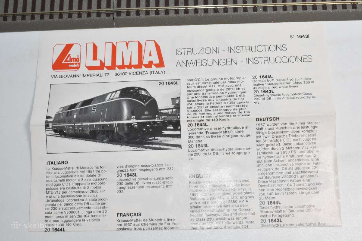 Lima dyzelinis lokomotyvas V 230 - nuotraukos Nr. 6