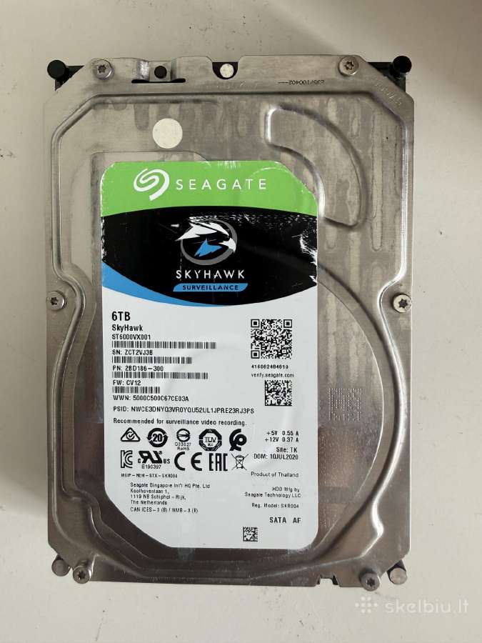 Seagate Skyhawk 6 TB kietasis diskas.