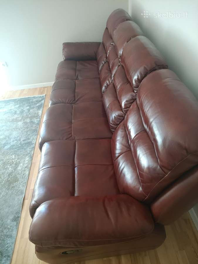 Sofa iš natūralios odos su miegamaja funkcija - nuotraukos Nr. 7