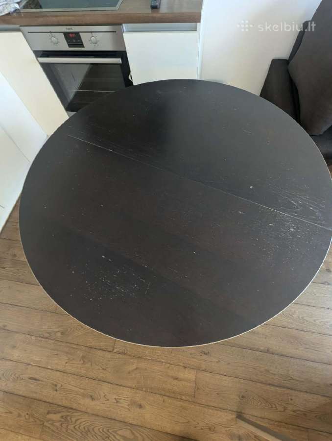 Valgomojo stalas 115cm ir 3 kedes