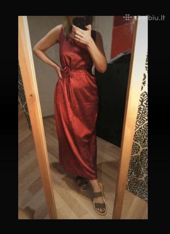 Nauja Vintage žarijų raudonos spalvos suknelė