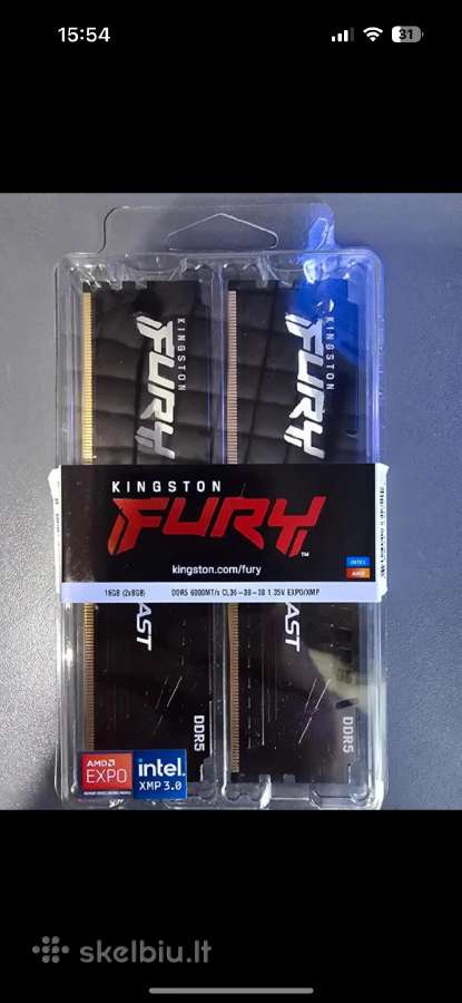 Ddr5 Kingston Hyperx Fury 16gb (2x8gb) 6000mhzcl36