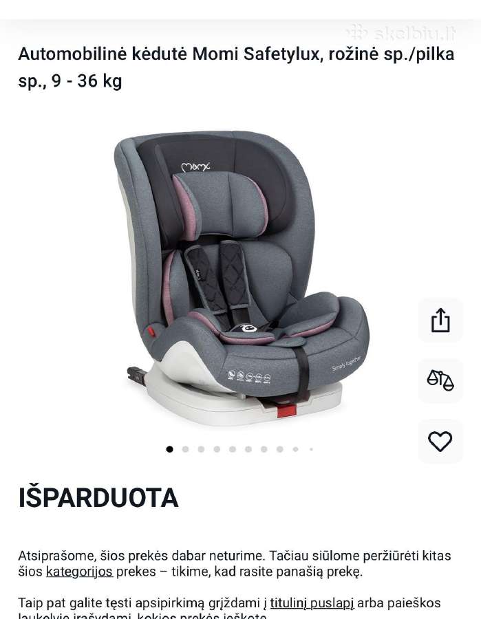 Automobilio kėdutė su Isofix - nuotraukos Nr. 8