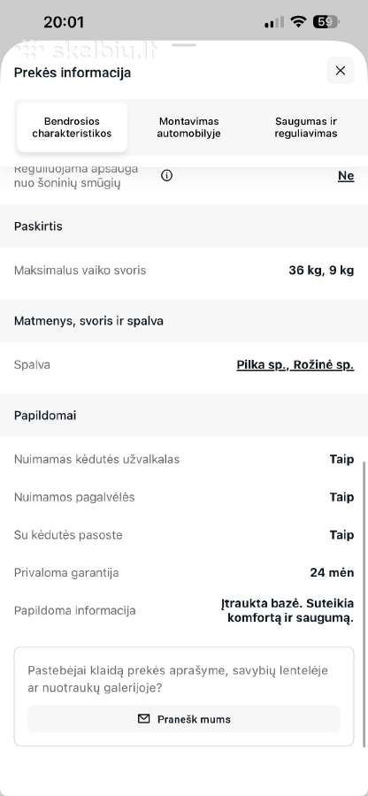 Automobilio kėdutė su Isofix - nuotraukos Nr. 13