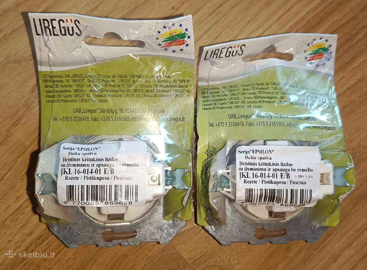 Rozetės ir jungikliai Liregus - nuotraukos Nr. 8