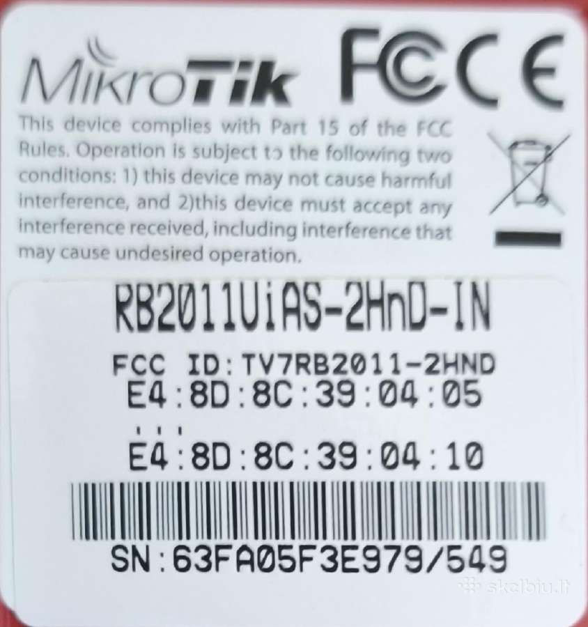 Mikrotik Routerboard maršrutizatorius. - nuotraukos Nr. 4