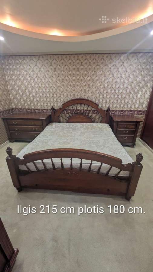 Ažuolo masyvo lova su patalynės dėžėmis - nuotraukos Nr. 4