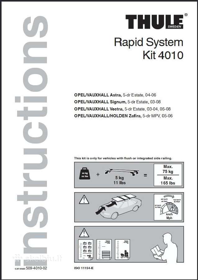 Thule komplektas 753+4010+961 Opel automobilams - nuotraukos Nr. 6