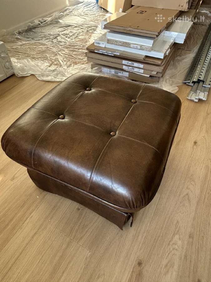Vintažinis Chesterfield tikros odos pufas Vilnius