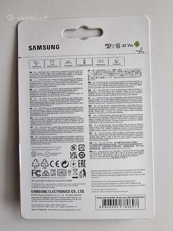 Samsung Pro Plus 256gb microsdxc (MB-md256sb/ww) - nuotraukos Nr. 2