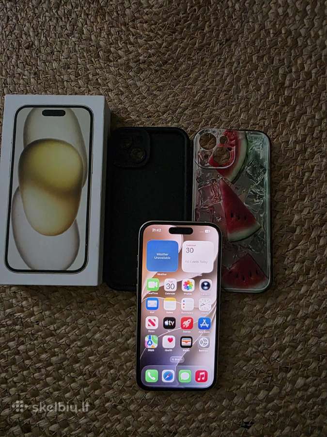 Labai geros būklės iPhone 15/128
