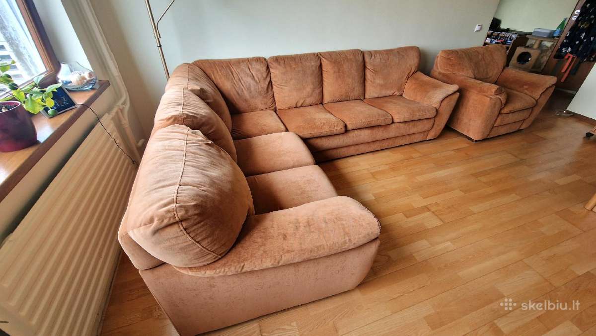 Minkštas kampas su miego funkcijia+fotelis