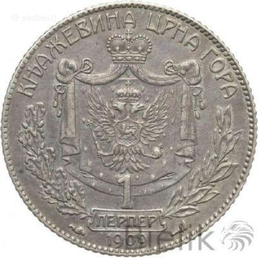 1909 Juodkalnija 1 perperas