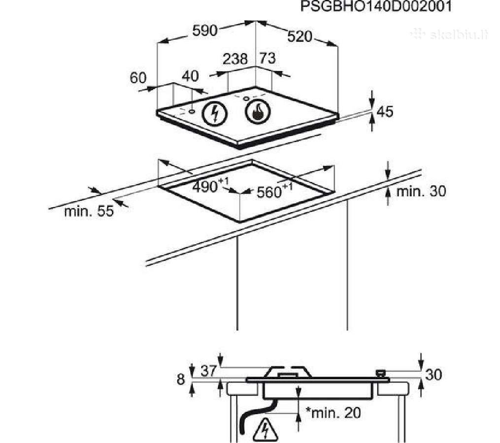 60 cm 4 degikliu dujinė kaitlente
