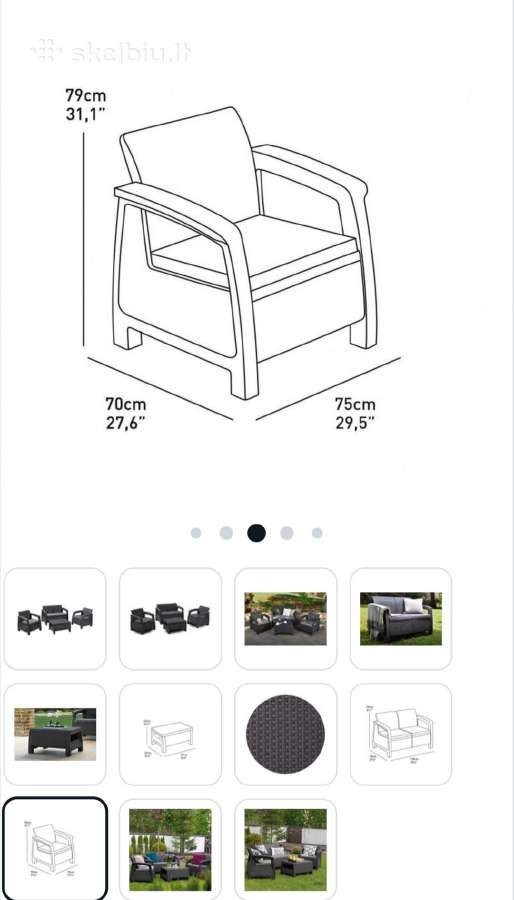 Keter rattan lauko baldų k-tas+ staliukas/baras - nuotraukos Nr. 4