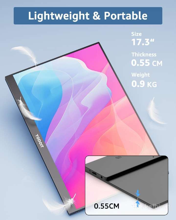 Yodoit 17.3" Full HD Ips nešiojamas monitorius - nuotraukos Nr. 7