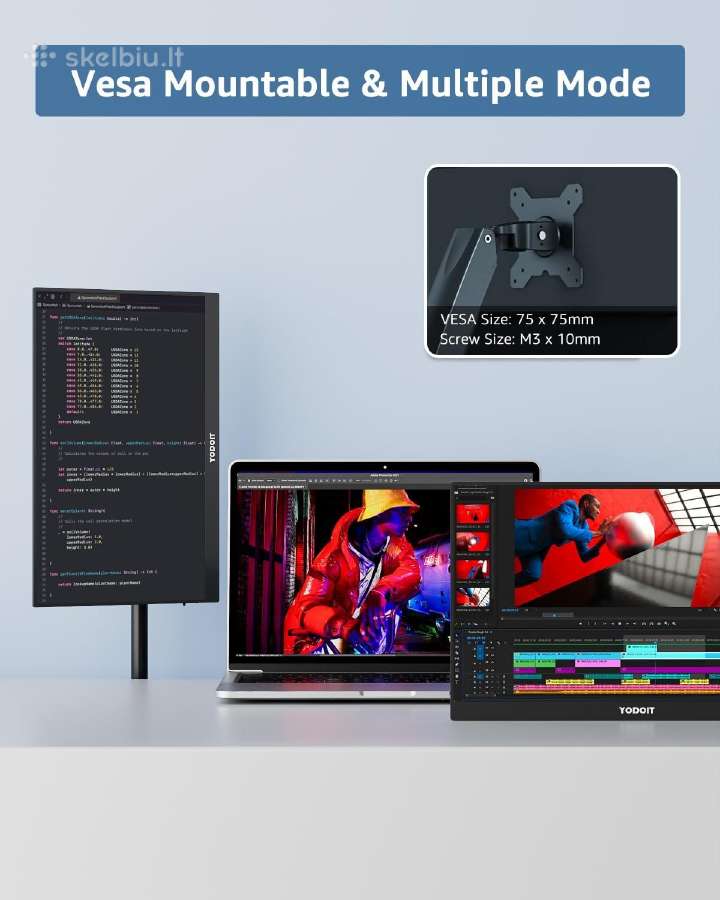 Yodoit 17.3" Full HD Ips nešiojamas monitorius - nuotraukos Nr. 10
