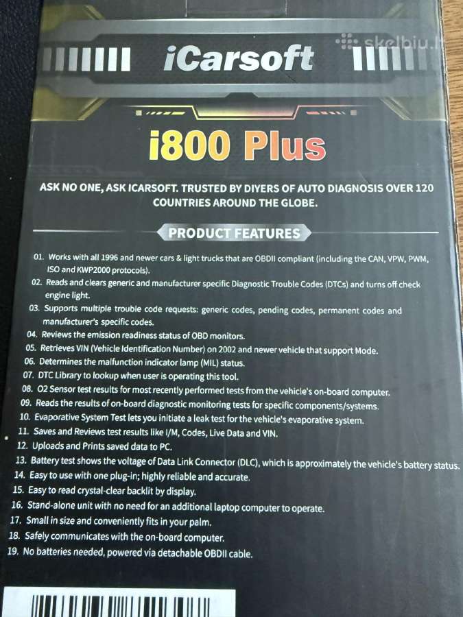 Icarsoft i800 plus diagnostinis įrankis - nuotraukos Nr. 2