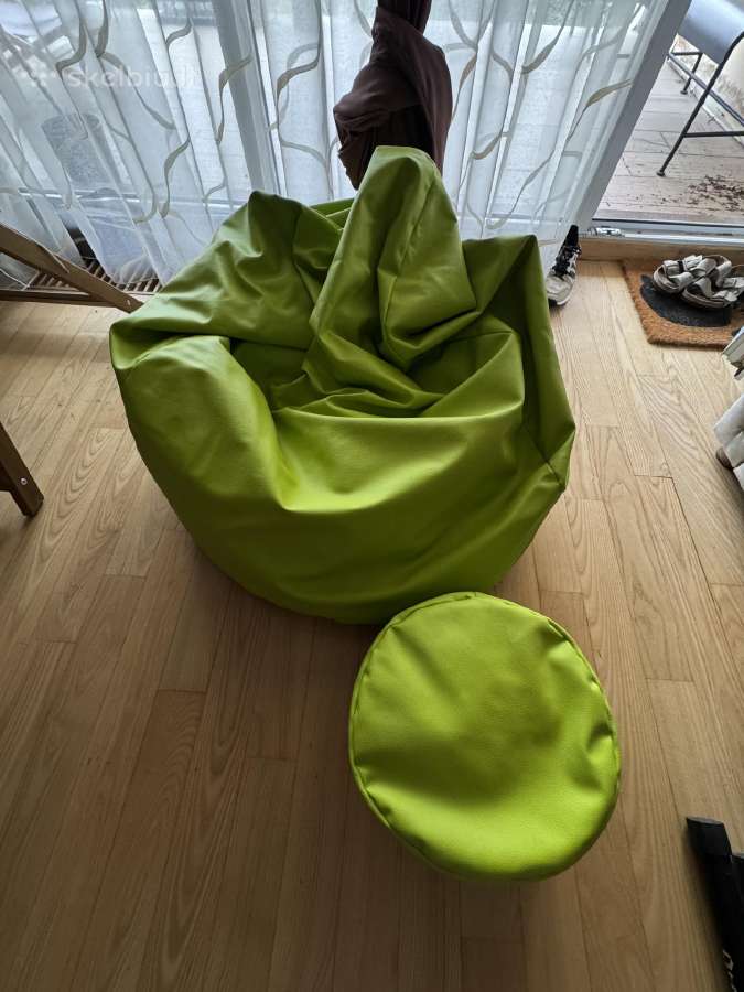 Parduodu didelį žalią binbegą su pufu - nuotraukos Nr. 2