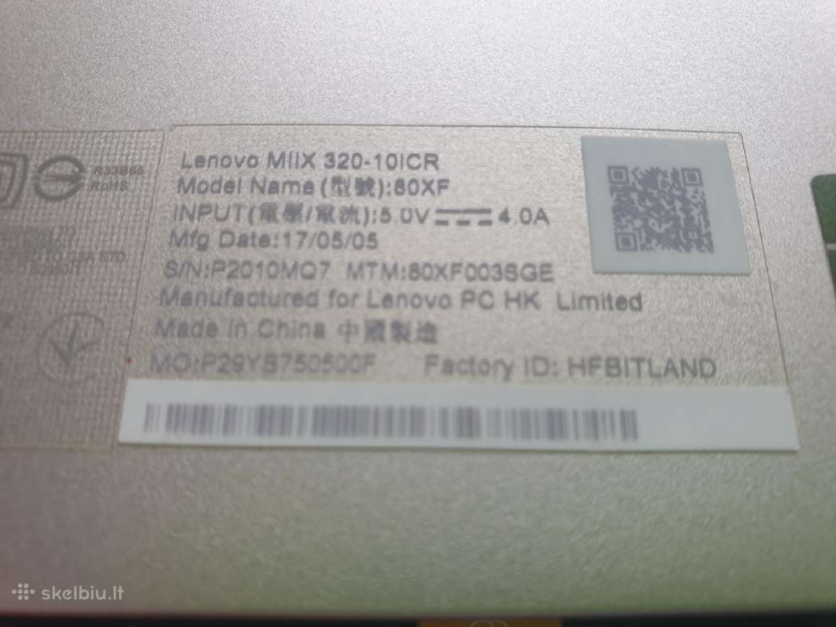 Lenovo Miix 320-10icr su sudegusia MB - nuotraukos Nr. 2