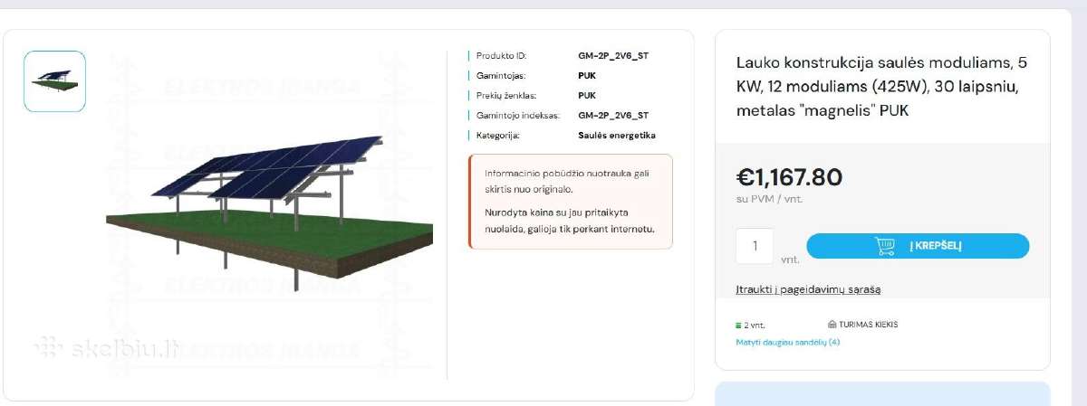 Antžeminė konstrukcija saulės elektrinei - nuotraukos Nr. 3