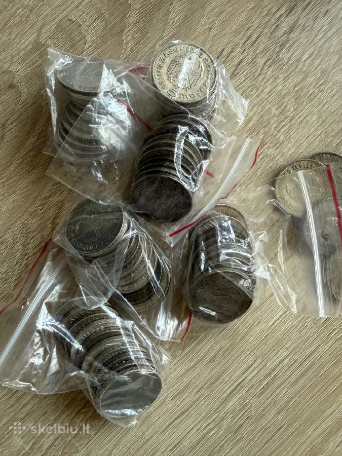 5 reichmarkes sidabrinės monetos - nuotraukos Nr. 2